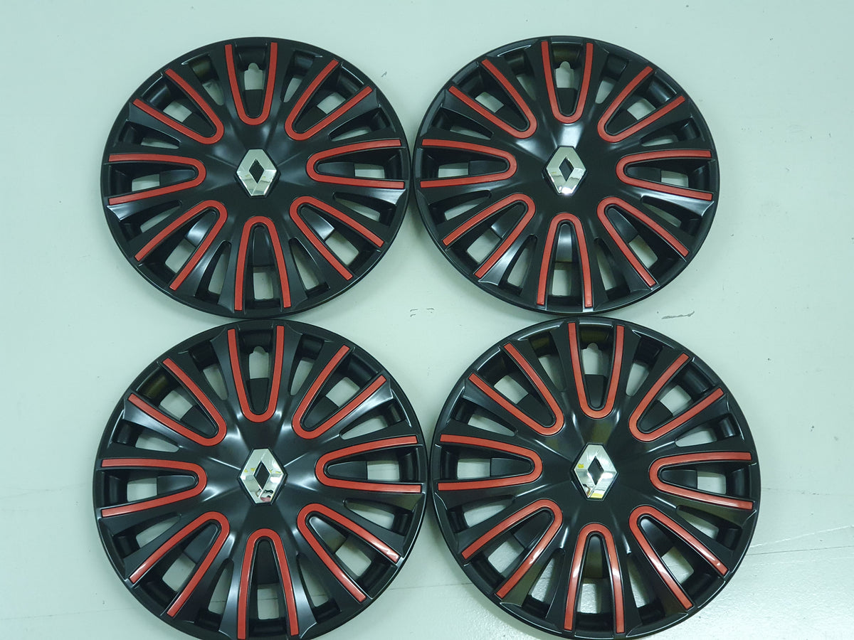 4 15" black and red hubcaps Original Renault Clio IV, Twingo III 82015