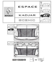 Red organizadora de Maletero Vertical Renault Kadjar, Scenic IV Espace V, Koleos 2015-2022 Original 8201568849