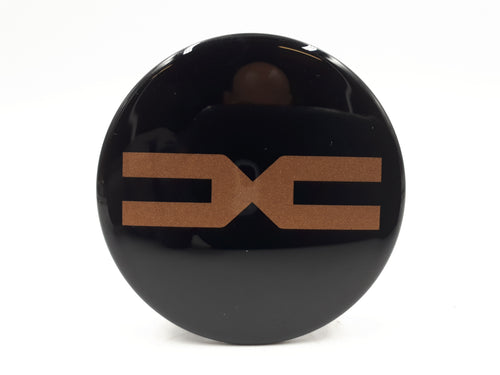 1 unidad tapa buje, tapacubos o embellecedor rueda original Dacia negro y logo en cobre
