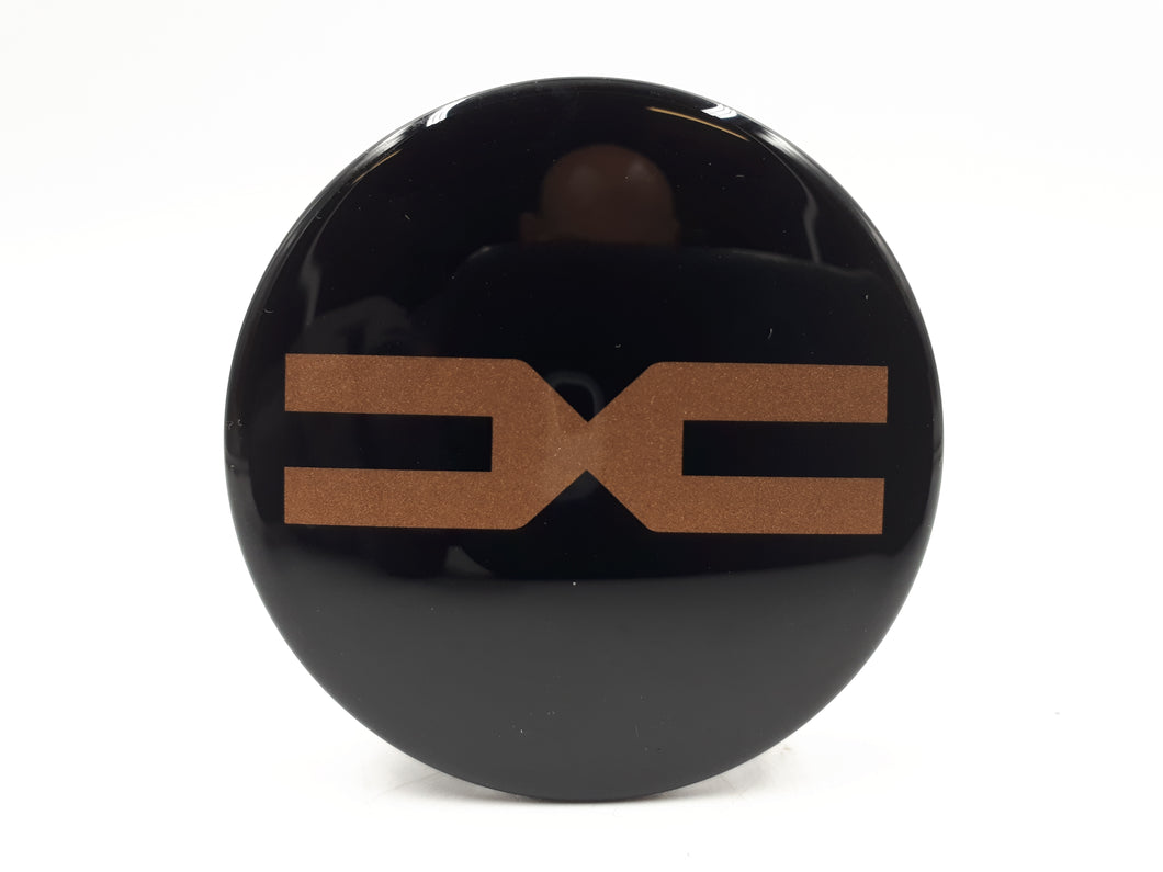 1 unidad tapa buje, tapacubos o embellecedor rueda original Dacia negro y logo en cobre
