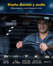 Dashcam Cámara Coche 4K+1080P GKU D600 5GHz WiFi + tarjeta SD 64 GB