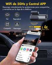Dashcam Cámara Coche 4K+1080P GKU D600 5GHz WiFi + tarjeta SD 64 GB