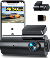 Dashcam Cámara Coche 4K+1080P GKU D600 5GHz WiFi + tarjeta SD 64 GB
