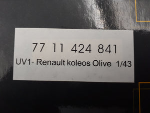 Miniatura Renault Koleos I 1/43 Color verde oliva Norev ORIGINAL 7711424841