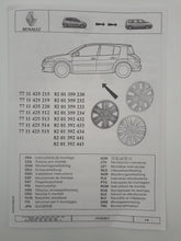 Tapacubos 15 pulgadas plata  Renault Clio, Captur, Twingo, Kangoo Original 7711425215