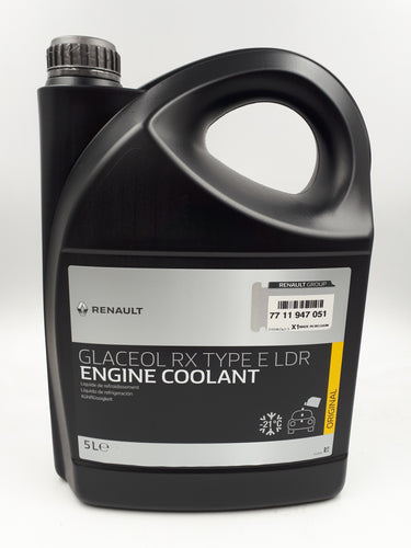 ANTICONGELANTE REFRIGERANTE  DACIA RENAULT GLACEOL RX TYPE E Long Life ORIGINAL 5 LITROS 7711428130, 7711947051 color azul