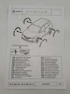 Juego de molduras delanteras pasos de rueda Renault Kadjar 8201589155