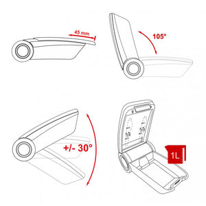 Apoyabrazos de asiento Original Armster OE1 específico Citroen Jumper (2006- en adelante) V01782D