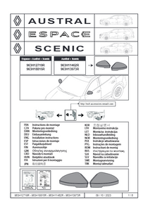 Pareja de Carcasas de retrovisor efecto Carbono para Renault Scenic E-Tech, Austral y Espace VI