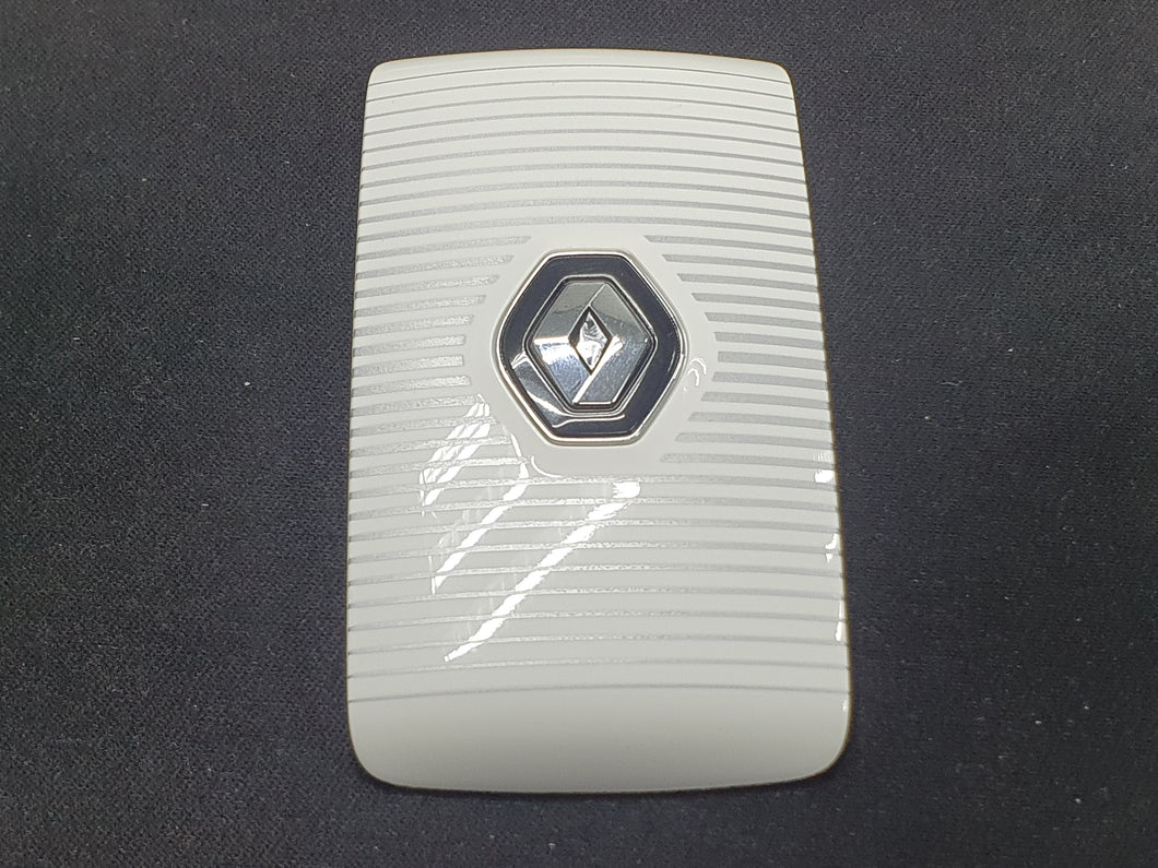 Carcasa de llave tarjeta Renault modelo a rayas gris y blanca original OEM