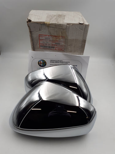 Pair of Polished Chrome Mirror Housings Alfa Romeo Mito and Giulietta ORIGINAL