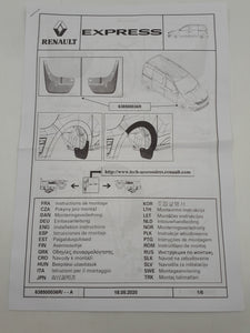 Pareja de faldillas delanteras guardabarros Renault Express 2021-2023 ORIGINAL  638500036R