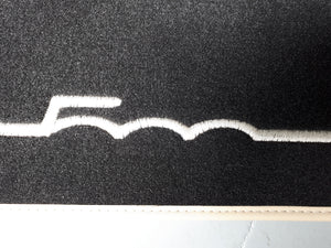 Juego de 4 alfombrillas textiles ORIGINALES Fiat 500 y 500C (2012 en adelante) Velours 71807944 con bordado marfil.
