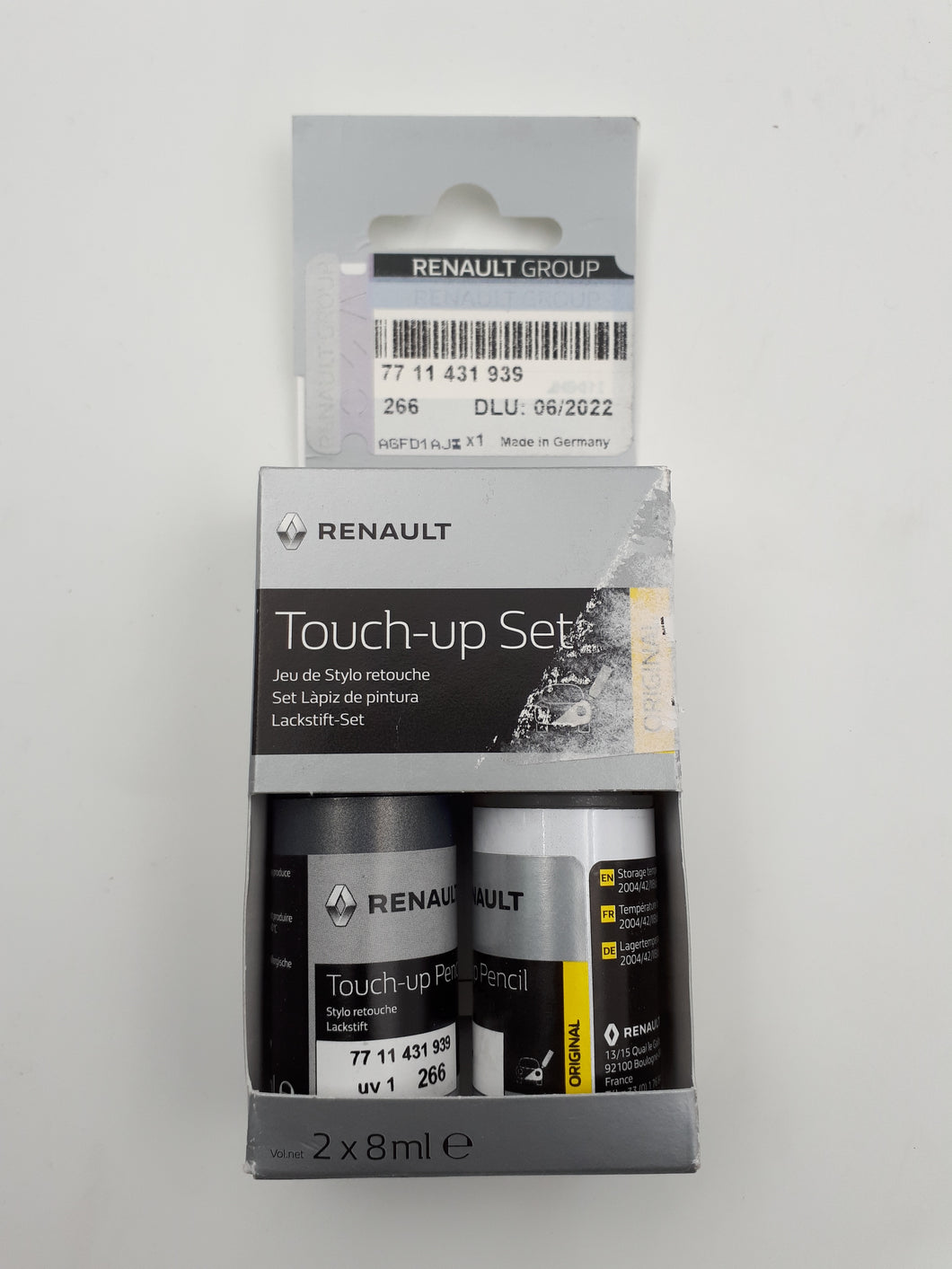 Touch-up brush kit Renault Dacia 7711431939 Steel Gray 266 Original