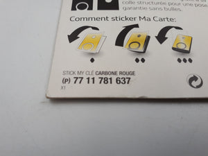 Sticker carcasa para la llave de Renault Captur, Clio, Megane, Laguna,Arkana... Color ROJO CARBONO original de Renault OEM