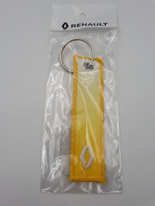 Original yellow and white Renault fabric key ring 7711944048