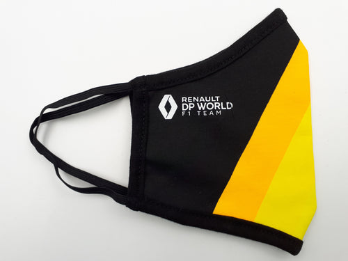 Mascarilla textil original de Renault F1 Amarilla y negra Formula 1 F1 7711945447