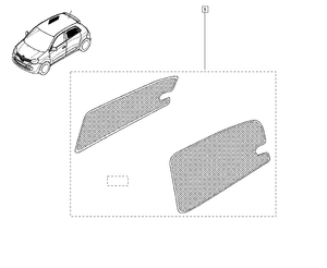 Juego de 2 parasoles Renault Twingo III 3 Ventanillas Traseras Original 8201497081 - MLBMOTOR