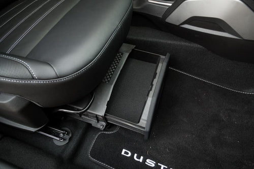 Drawer for Dacia Duster I and II under the ORIGINAL passenger seat.